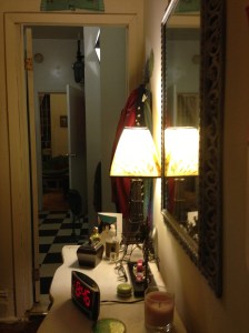 view from the bedroom (doors!)