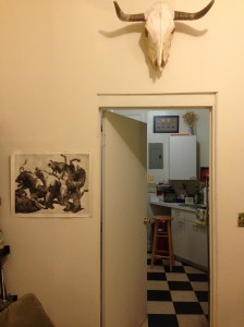 re: the cow skull, cow-like bulls, cow-like lizards (not shown) on what I prefer to call my serenity wall